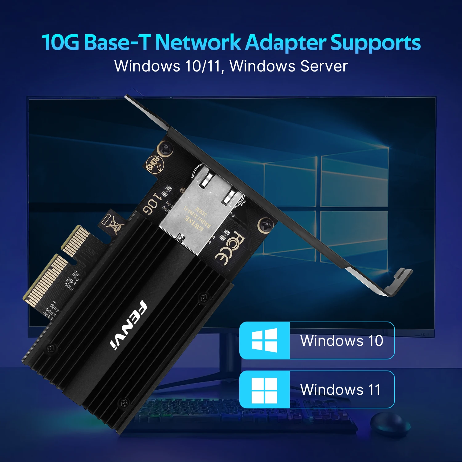 Fenvi 10Gbps Pcie a tarjeta de red RJ45 Marvell AQC113C 1G/2,5G/5G/10Gbps interfaz RJ45 Gigabit Ethernet PCI Express adaptador LAN - imagen 5