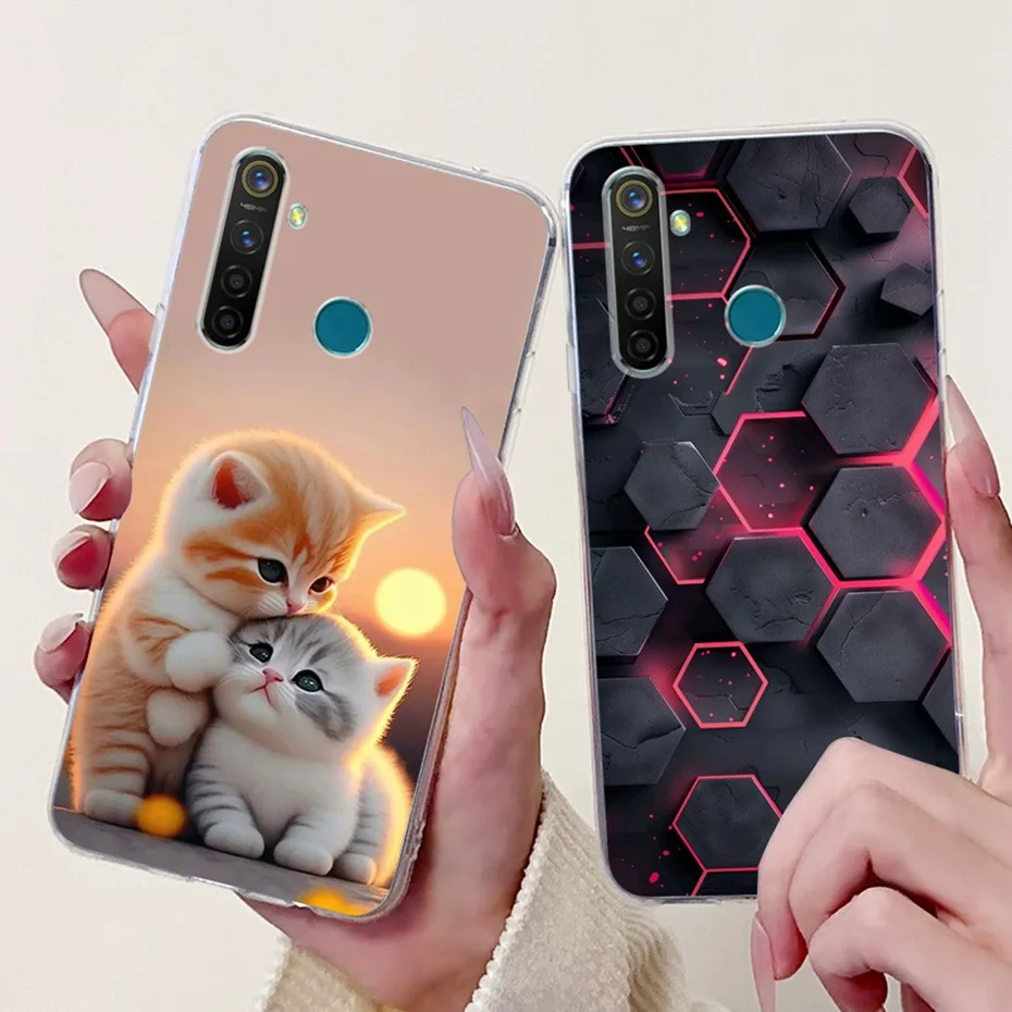 Nuevo diseño de funda de teléfono para Realme 5 Pro 5i 5s 5, funda trasera delgada de TPU transparente para Realme5 5i 5s 5Pro, fundas de silicona suave - imagen 3