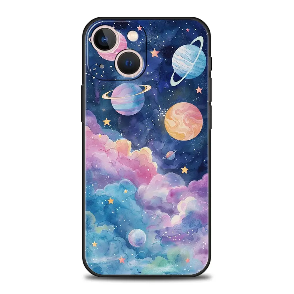 Funda de teléfono Space Earth Stars para iPhone 16 13 15 14 12 11 Pro MAX XR X SE XS 7 8 Plus, funda suave de TPU - imagen 4