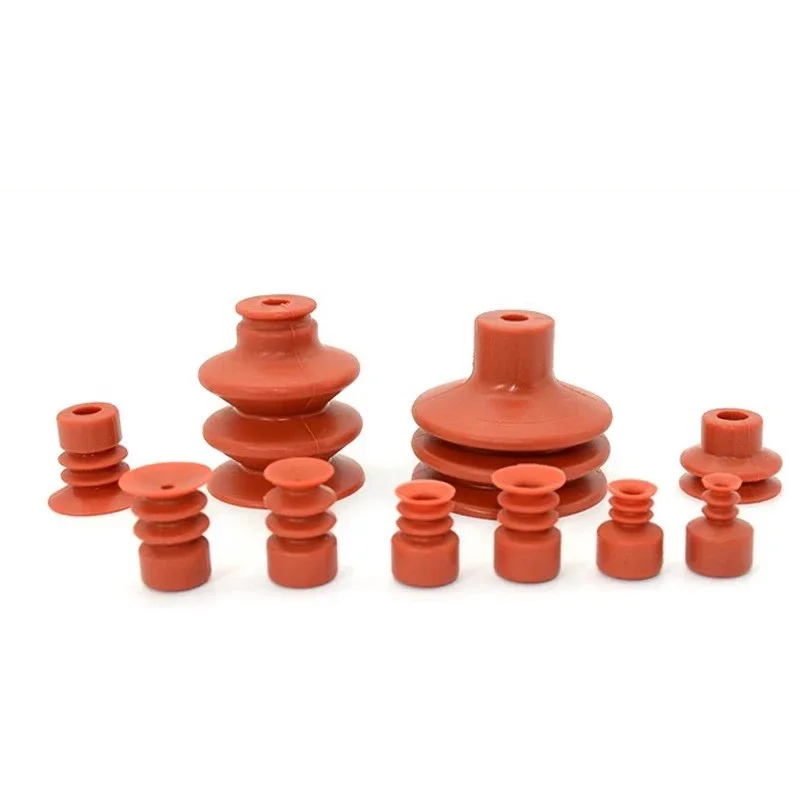 Ventosa neumática de goma de silicona roja, ventosa de cabeza pequeña, orificio de montaje de 5mm para piezas de manipulador de máquina de moldeo por inyección - imagen 5