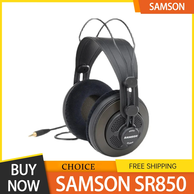 SAMSON-auriculares semicerrados con cable SR850, cascos de grabación profesional, Monitor montado en la cabeza, para teléfono, Pc, Mac, regalos