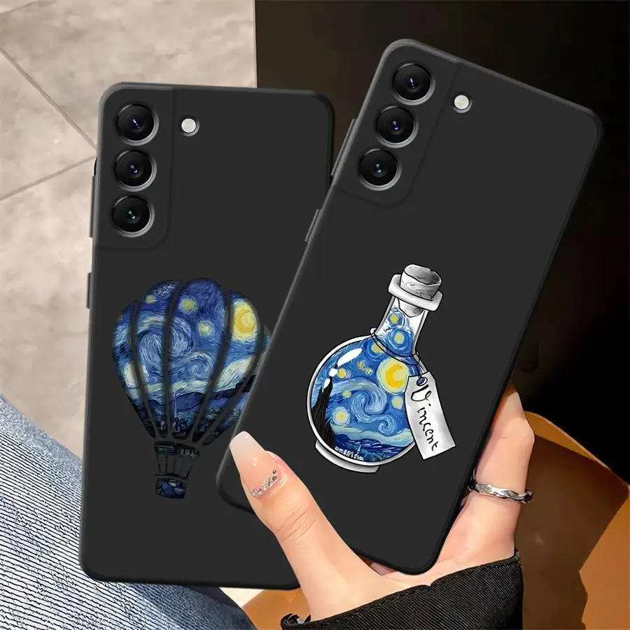 Funda para Samsung Galaxy A03 A70 A10 A12 A20 A13 A06 A40 A16 A30 A15 A50 A05 A04 funda negra suave para teléfono Van Gogh creatividad - imagen 5