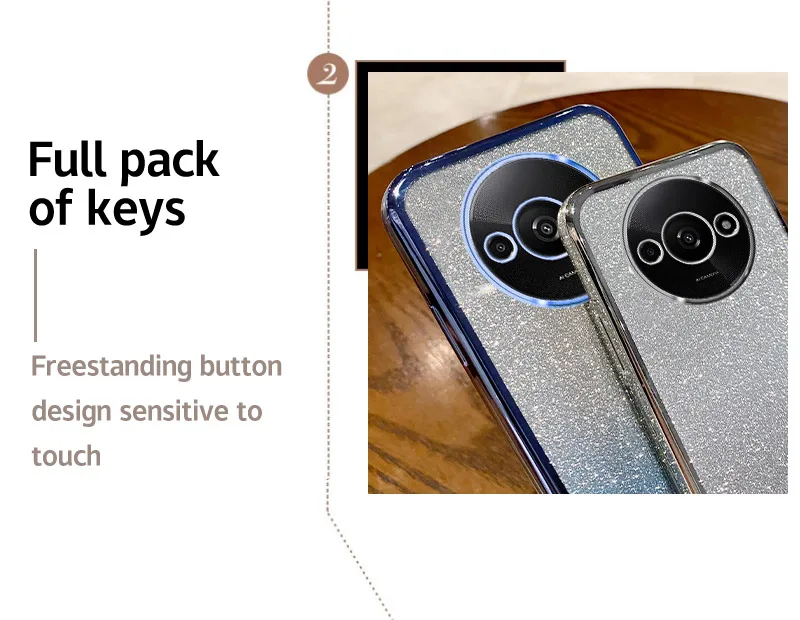 Para Xiaomi Poco C61 funda POCO C 61 funda de teléfono 2312BPC51H funda poco c61 lujo galvanizado brillo parachoques cubierta trasera transparente - imagen 4