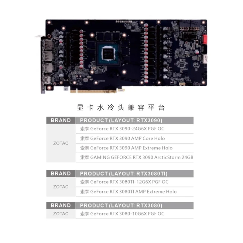 Bykski N-ST3090PGF-X bloque de agua para ZOTAC RTX 3080 3090 PGF/AMP Core Extreme Holo tarjeta GPU/cubierta completa radiador enfriador de cobre - imagen 2