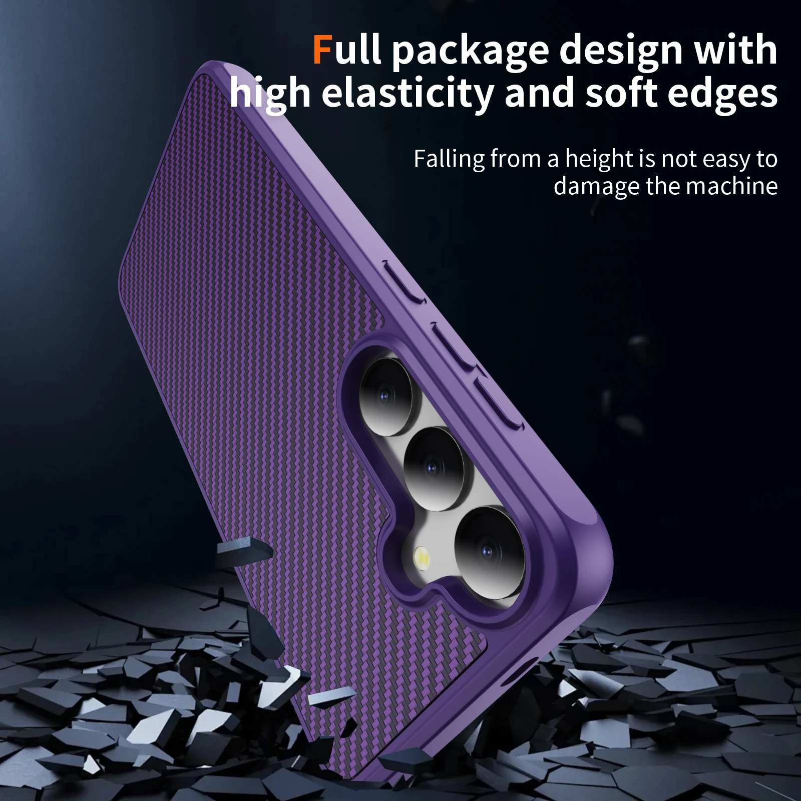 Funda magnética mate con textura de fibra de carbono de lujo para Samsung Galaxy S25 S24 S23 Ultra Plus para Magsafe, funda trasera dura a prueba de golpes - imagen 3