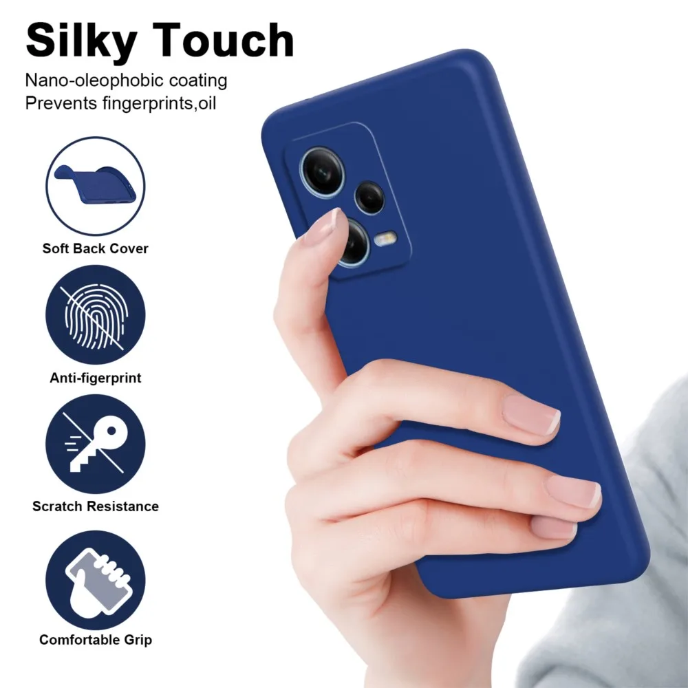 Funda de silicona líquida para Xiaomi Redmi Note 12 13 Pro Plus Note 12s 12C 13C Fundas suaves POCO X5 X6 PRO 5G cubierta básica mate Caqas - imagen 4