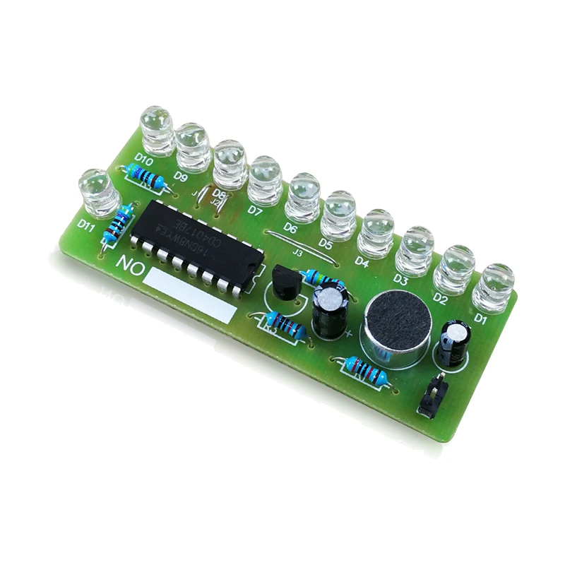 Kit de luz LED de agua activada por voz CD4017, Control de linterna, producción electrónica divertida, enseñanza, entrenamiento, módulo de Kit electrónico Diy - imagen 3
