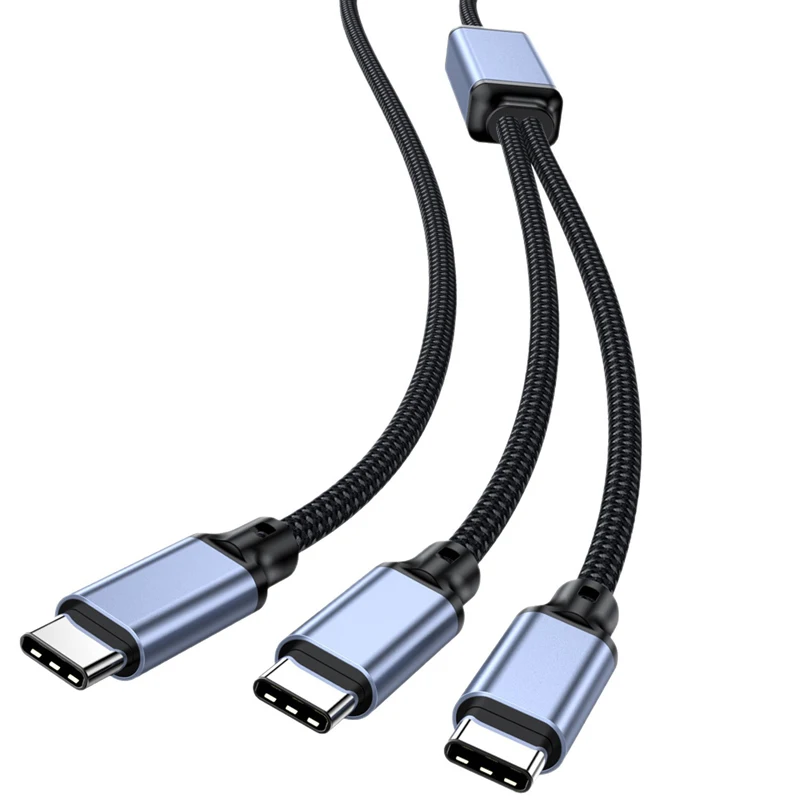Cable PD 100W USB tipo C para iPhone 15 16 17 Pro 2 en 1 cargador de carga rápida USBC para Macbook Samsung Cable de datos divisor de energía - imagen 3