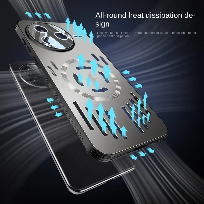 Para POCO F7 Ultra Magsafe caja de disipación de calor de Metal de carga para POCO F7 Pro aleación de aluminio cubierta dura a prueba de golpes parachoques - imagen 3