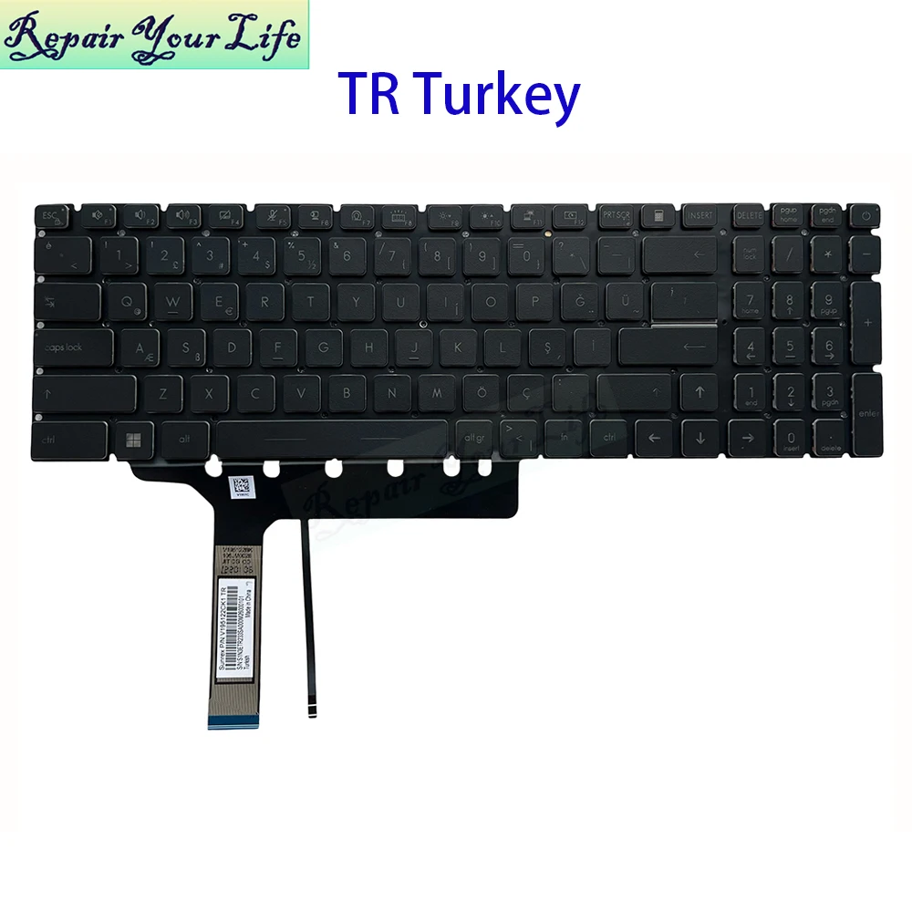 RU ruso árabe Turquía teclado retroiluminado para MSI GE76 Stealth GS76 Vector GP76 10UE 10UH 11UH MS-17K1 teclados para ordenador portátil para juegos - imagen 5