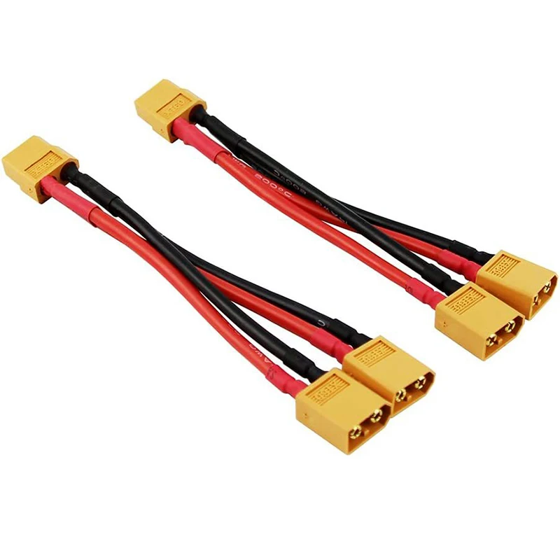 Conector de batería paralelo XT60 XT90 XT30, Cable macho/hembra, extensión Dual, divisor Y, Cable de silicona de 2 vías para batería RC - imagen 3