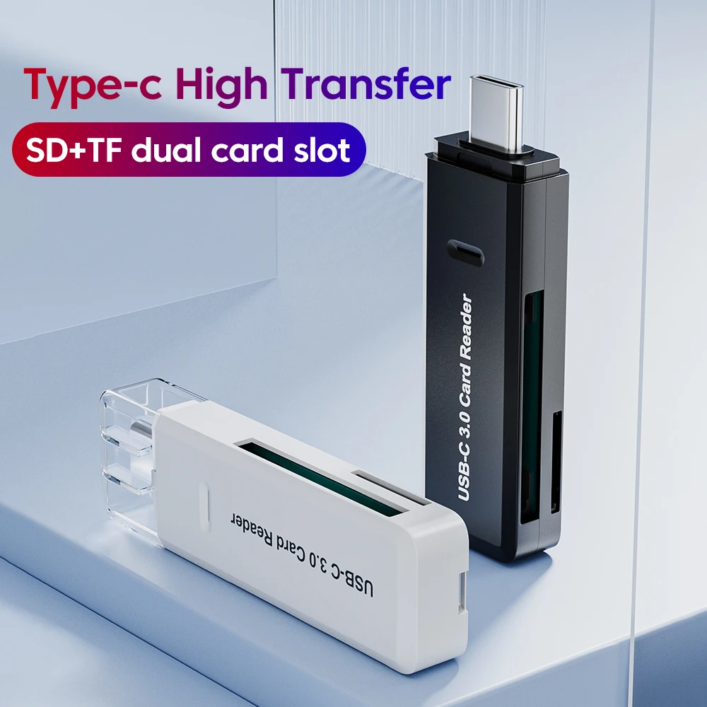 Lector de tarjetas 2 en 1 tipo C tipo C 2,0/3,0 a SD TF lector de tarjetas de memoria adaptador de lector de tarjetas de alta transferencia para accesorios de ordenador portátil PC