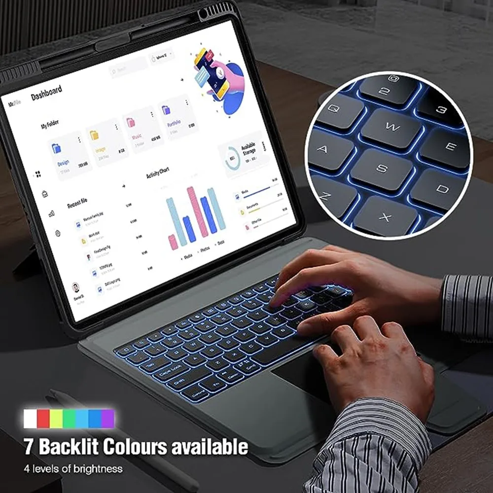 Nillkin-funda con teclado mágico para iPad Pro 12,9, cubierta magnética desmontable con retroiluminación, protección de lente - imagen 2