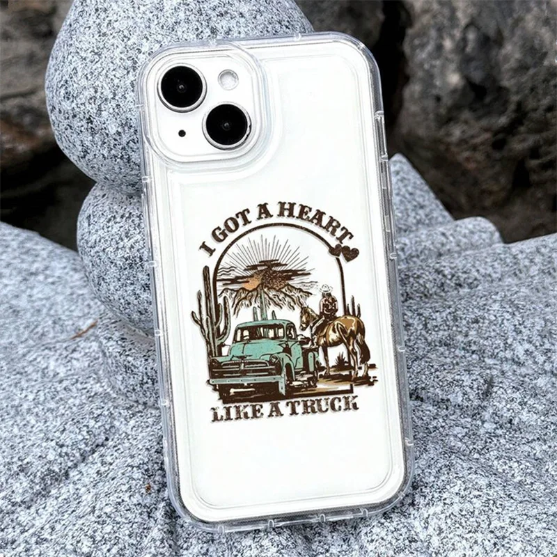 Funda de teléfono transparente Retro Western Desert para IPhone 16 15 14 13 12 11 Pro Max Mini XR XS X 7 8 Plus, funda trasera suave de TPU a prueba de golpes - imagen 5