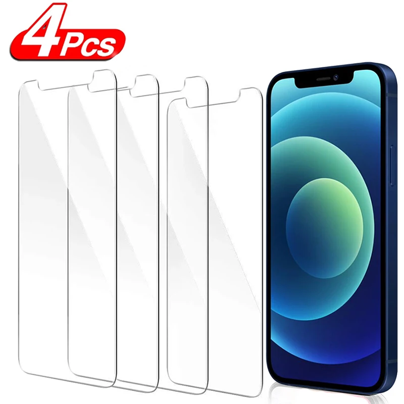 Protector de pantalla de vidrio templado HD para iPhone, Protector de pantalla 9H para modelos 13, 12, 11 Pro Max, XS Max, XR, 12 y 13 Mini, 2/4 unidades - imagen 2