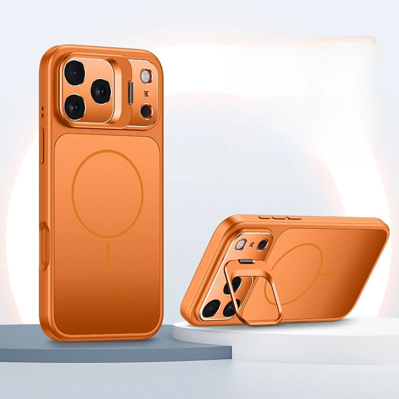 Para IPhone 17 Pro Max soporte de cámara Invisible funda rígida esmerilada para Iphone17 17Pro Magsafing cubierta de soporte mate