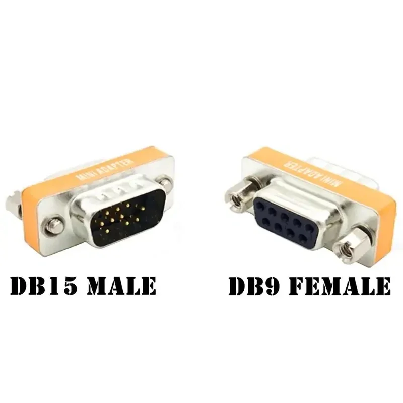 Mini puerto serie de Metal con pantalla de 9 pines a DB15Pin, convertidor macho y hembra HD15/DB9 VGA (D-SUB, RGB) - imagen 3