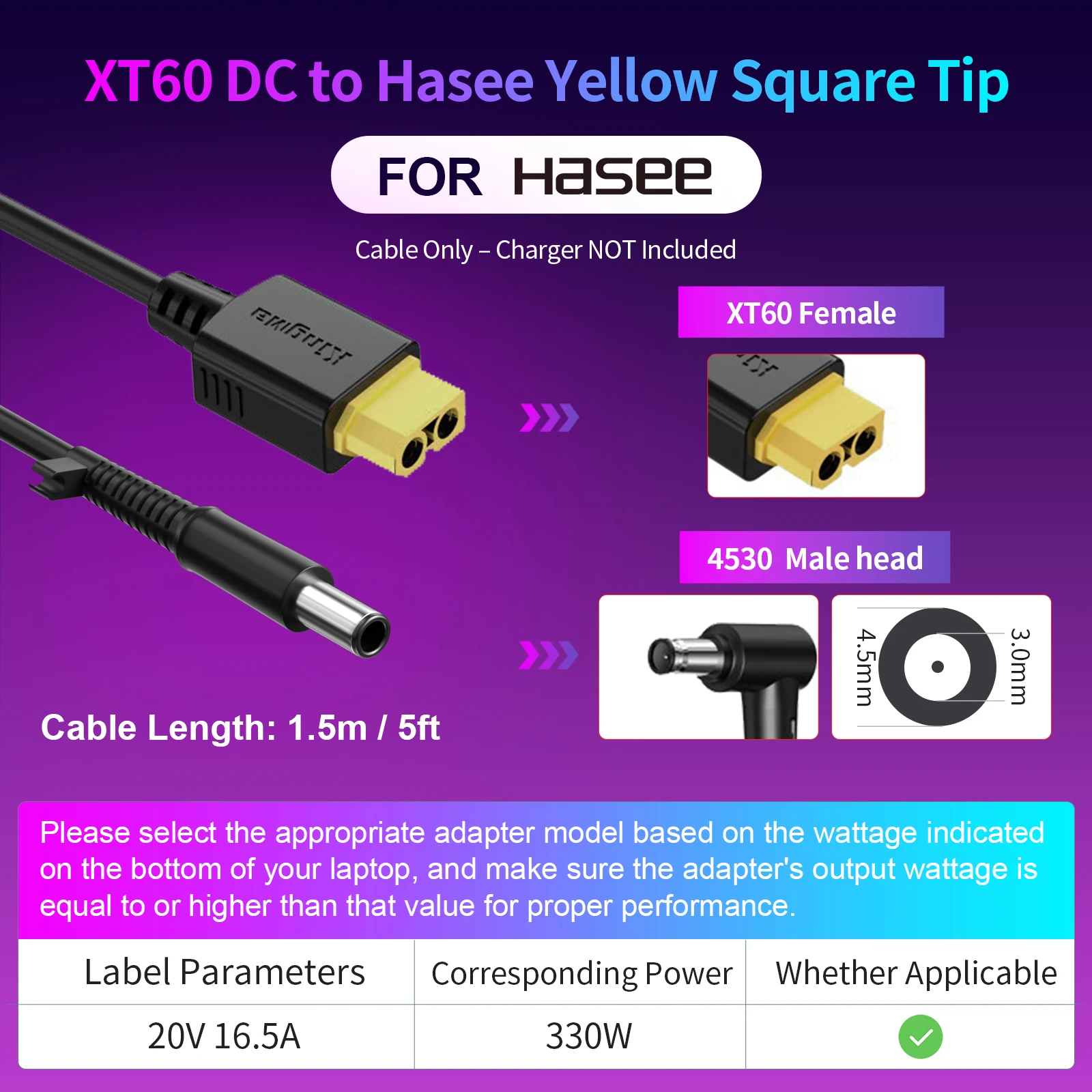 XT60 Hasee 4530 330W