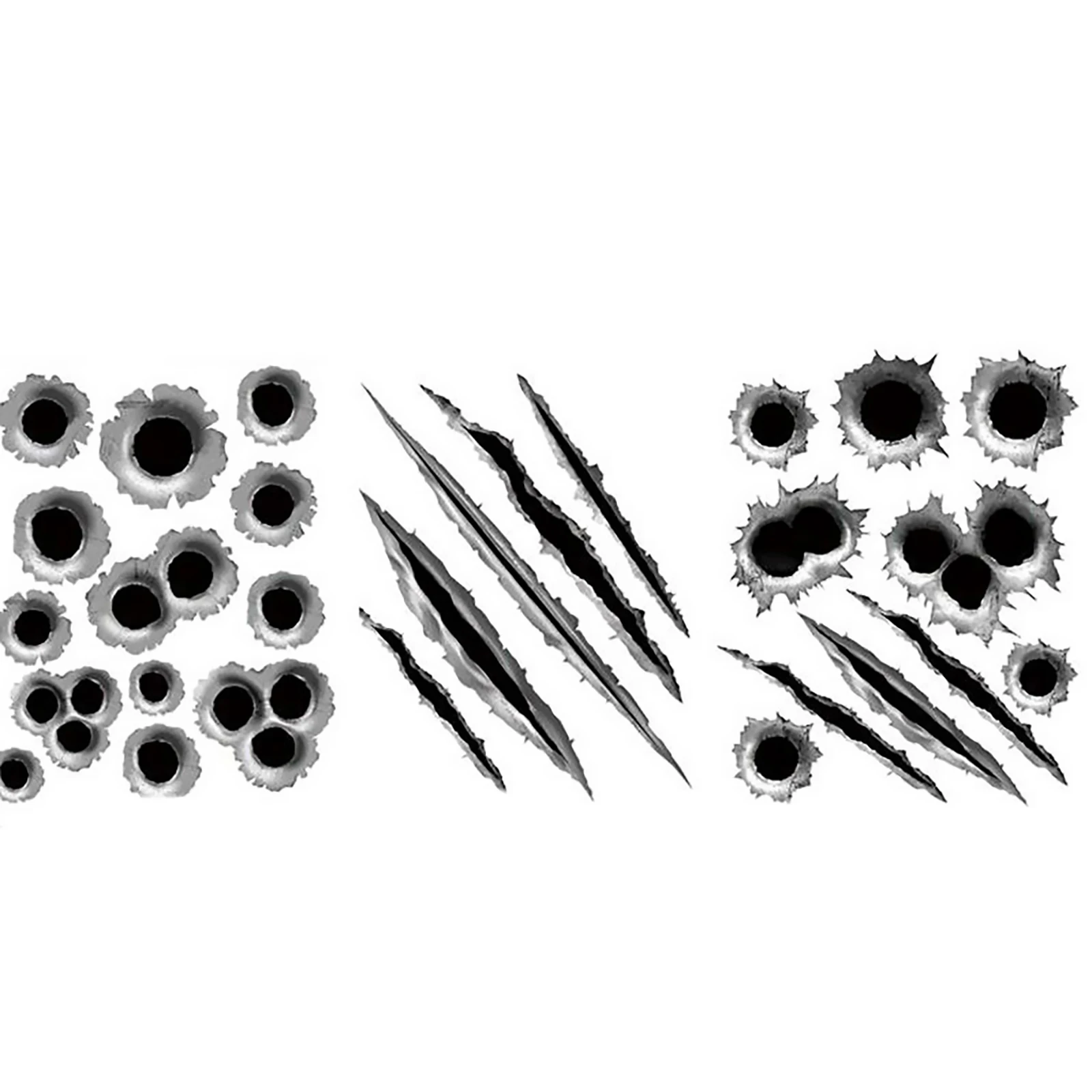 1 Pieza de Adhesivo para Coche de 21*29cm, Simulación de Agujero de Bala 3D, Accesorios de Estilo de Guerra para Coche, Adhesivos y Calcomanías para Motocicleta - imagen 2