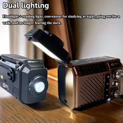 Radio retro de todas bandas con altavoces Bluetooth inalámbricos, carga solar y multimodo, batería de larga duración y múltiples modos de reproductor