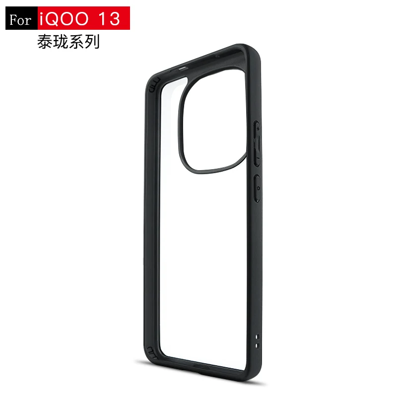 Funda de teléfono hueca con borde negro para vivo iQOO 13 Celulares para iQOO 13 a prueba de golpes PC transparente de goma TPU чехол Funda trasera - imagen 3