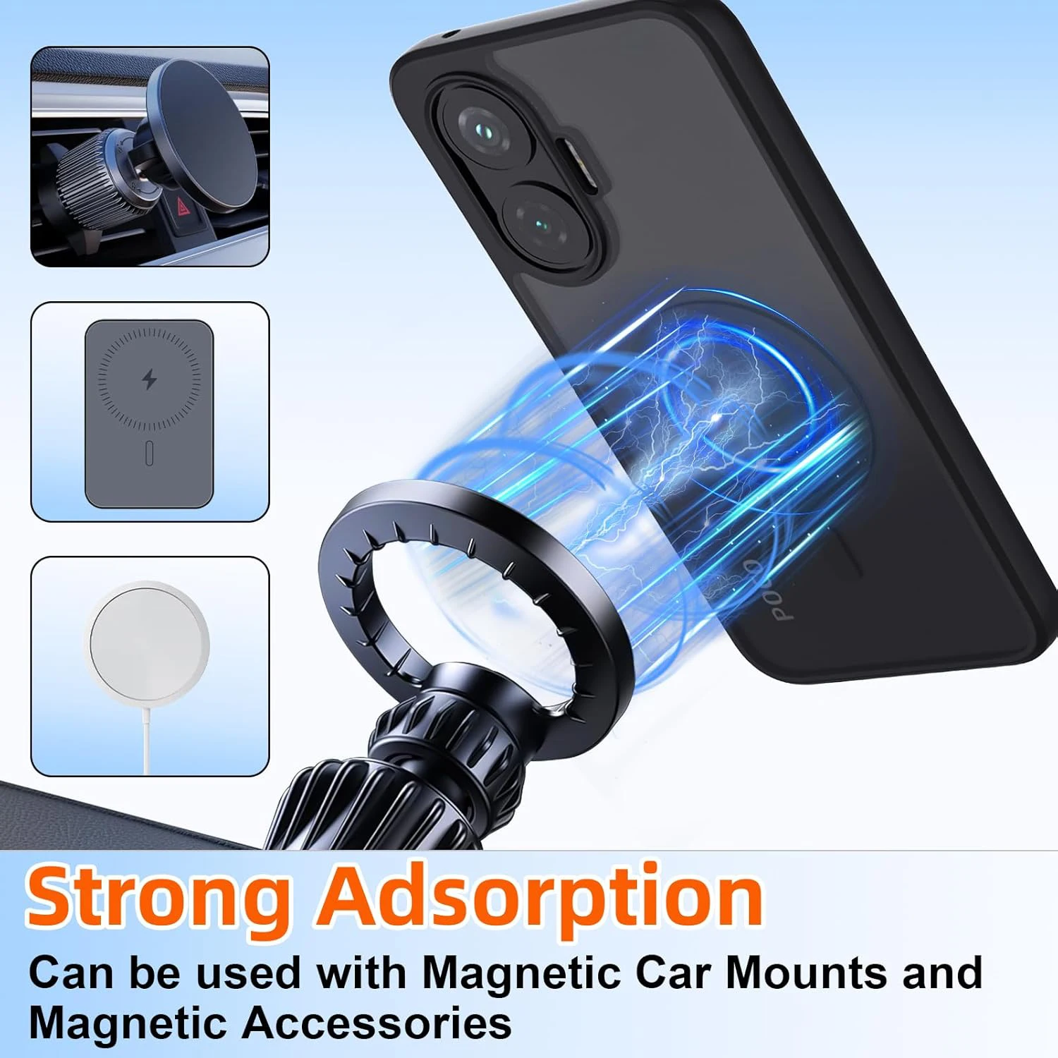 Funda de carga inalámbrica magnética Magsafe de alta calidad para Xiaomi Poco F7 PocoF7 5G, funda trasera mate a prueba de golpes - imagen 3