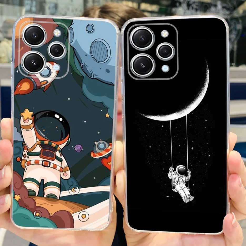 Funda de silicona transparente para Xiaomi Redmi 12, cubierta pintada a la moda, parachoques suave, novedad de 2023 - imagen 3