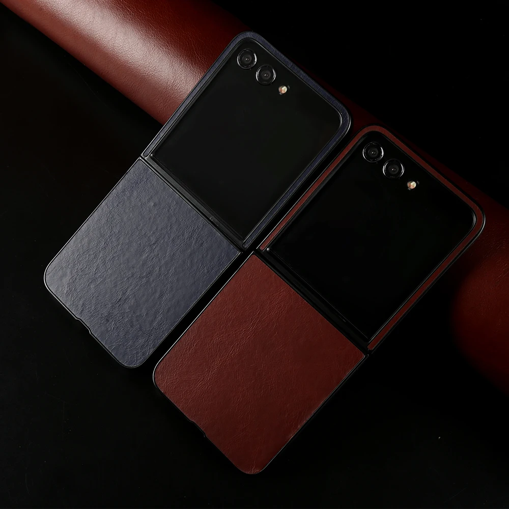 Para Motorola Razr 50 Ultra funda Razr50 funda Premium fundas de cuero genuino Vintag patrón de cera de aceite carcasa de teléfono protección Coque - imagen 3