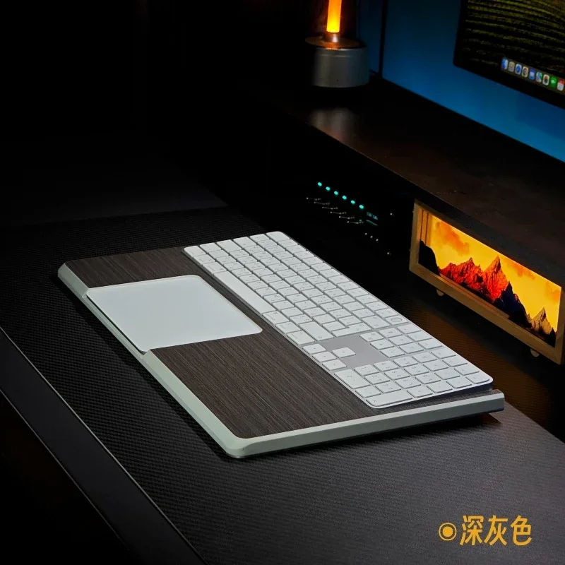 Bandeja de madera maciza de nogal, reposamanos personalizado 2 en 1, soporte para teclado mágico, Trackpad mágico A1843 A2520 A1535, almohadilla de soporte para muñeca - imagen 4