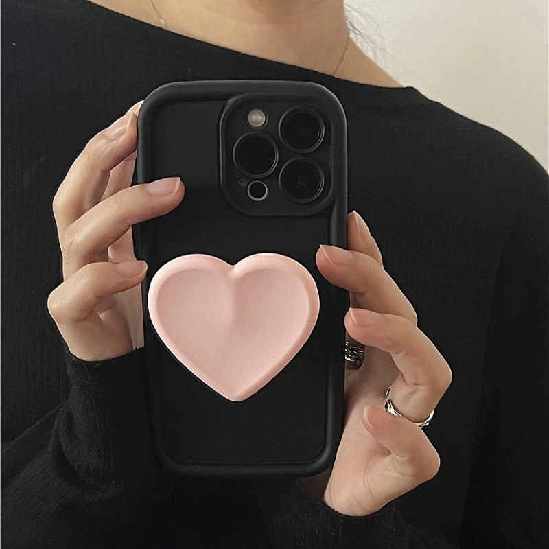 Fundas sencillas y sencillas para iPhone, cubierta con soporte para 15 Pro Max, 14 Plus, 13 Pro Max, 12, 11, POP Grip, toma de corriente coreana - imagen 3