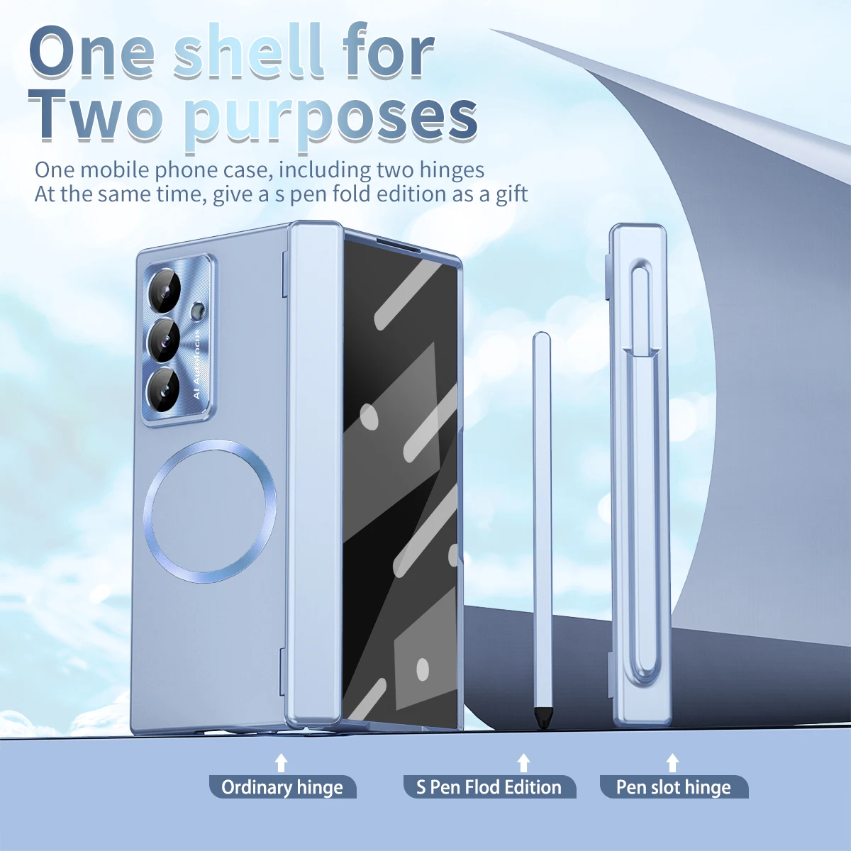 Para Samsung Galaxy Z Fold 7 funda con bisagra chapada dura carga inalámbrica magnética funda protectora trasera para Z Fold7 6 Shell - imagen 5