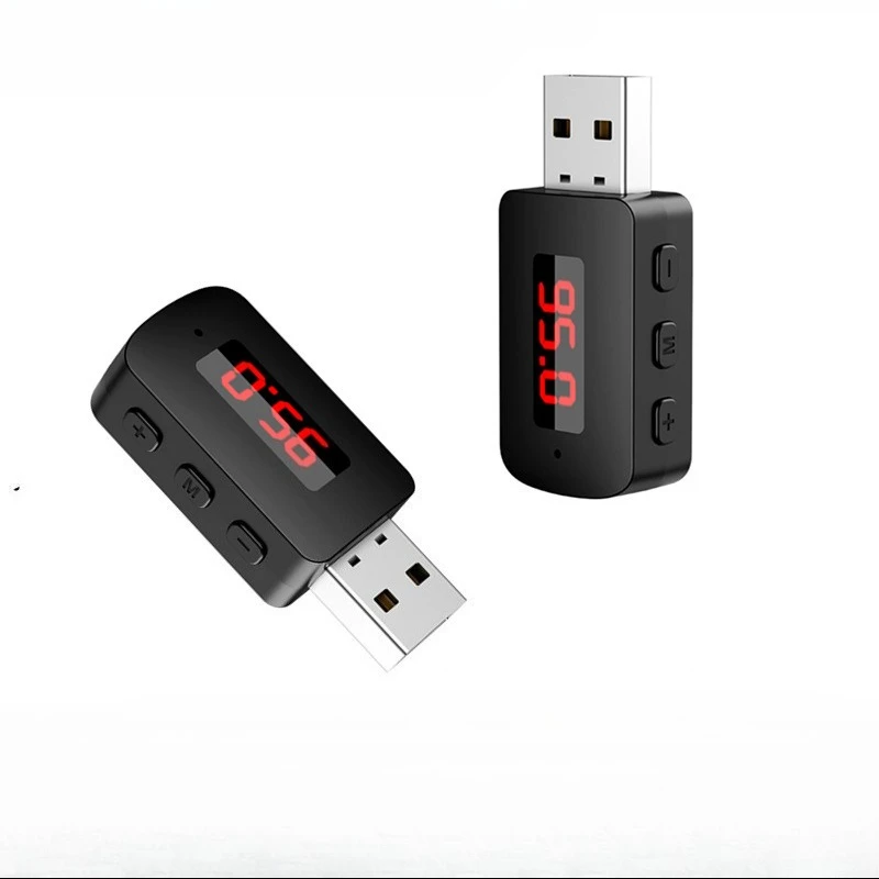 M10 Mini USB Power Bluetooth 5,4 transmisor receptor de coche 2 en 1 inalámbrico llamada con manos libres Kit de coche adaptador de Audio automático para Radio Fm - imagen 3