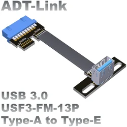 ADT-Link Adaptador USB-A Hembra Doble Plano para Placa Base Interno