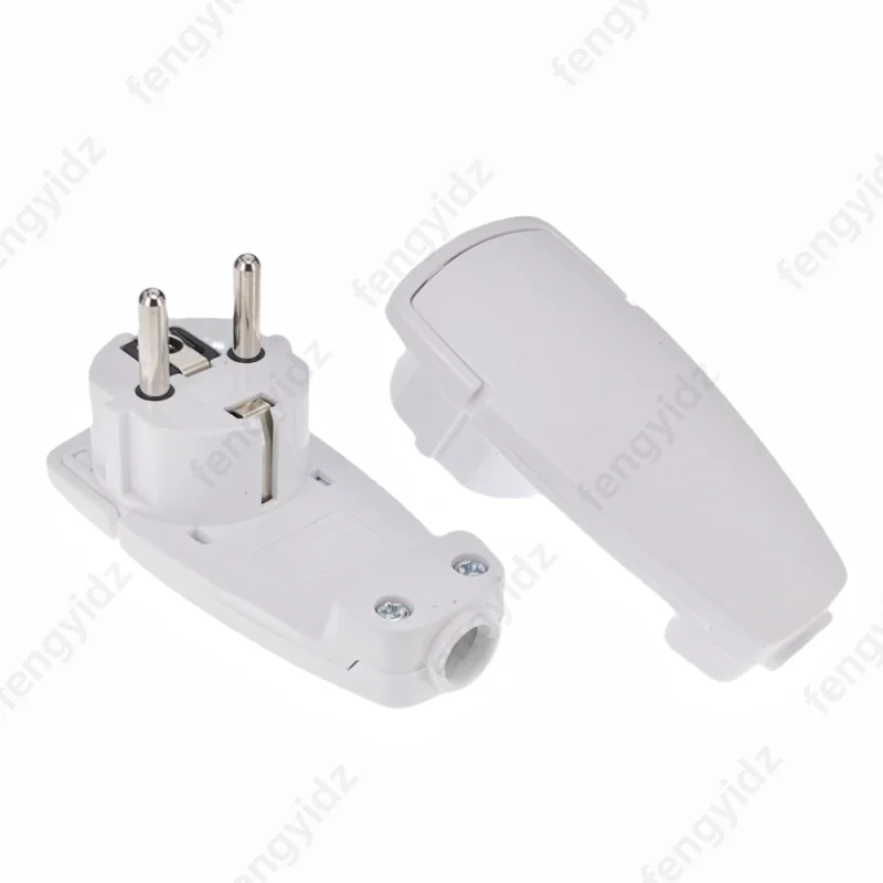 2 uds enchufe plano en ángulo Schuko blanco, enchufe plano Schuko 250 V (16 A), enchufe Schuko, enchufe Schuko plano, enchufe europeo - imagen 3