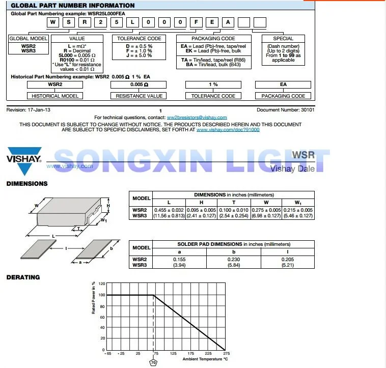 10 piezas WSR3R0500FEA WSR-3 0,05r 1% 3W VISHAY SMD - imagen 3
