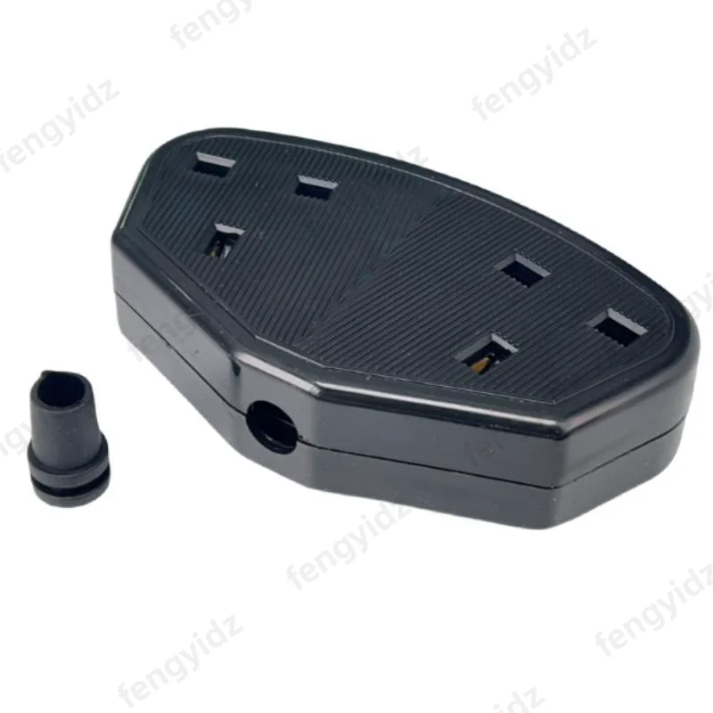 Fengyidz, enchufe hembra desmontable estándar del Reino Unido de 2 bandas, cable de alimentación británico de 13A, conector recargable, 2 tomas de salida