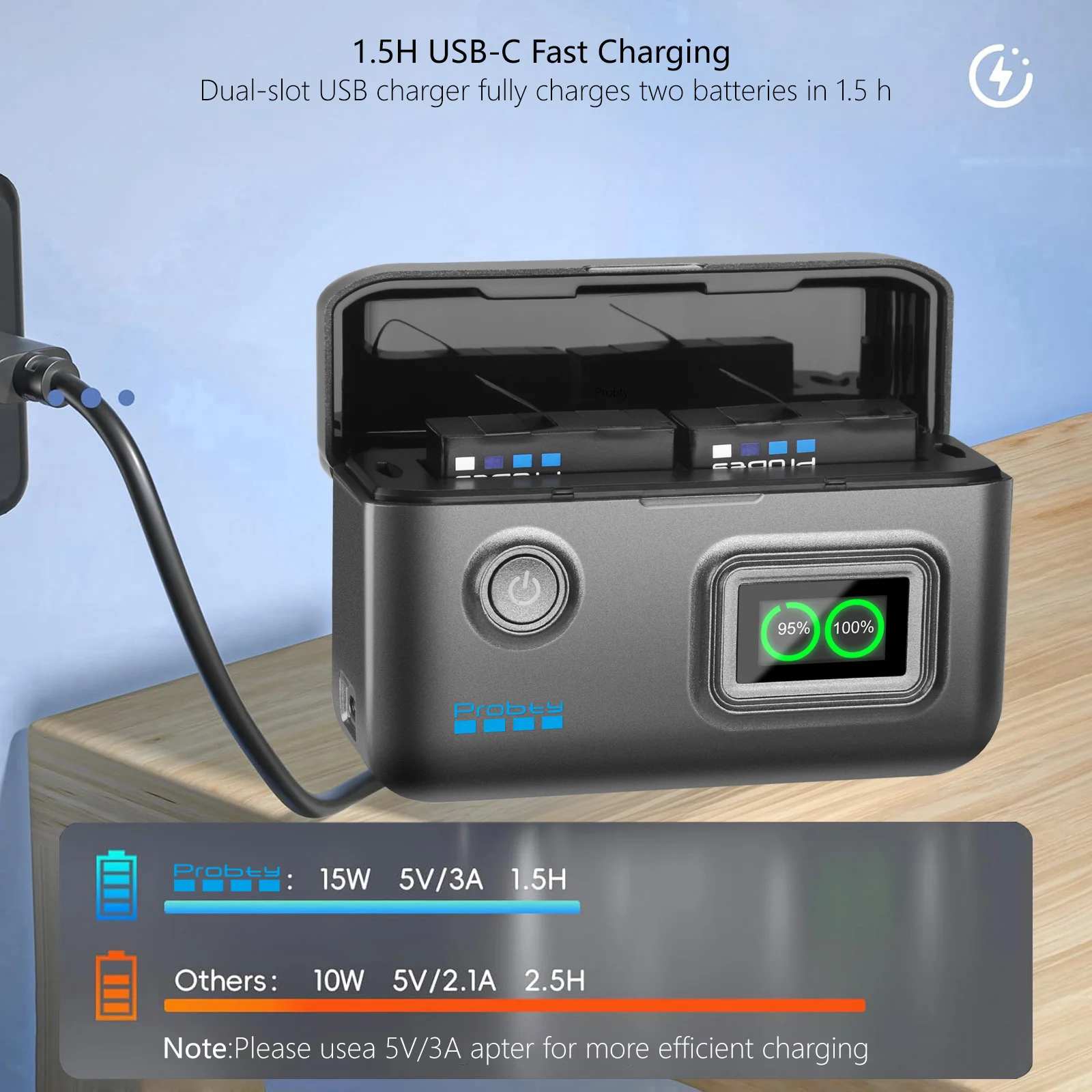 Batería de 2200mAh para Insta360 Ace Pro 2 Insta360 Ace Pro + cargador LCD de 2 ranuras para cámara Insta360 Ace Insta 360 Ace Pro 2 - imagen 5