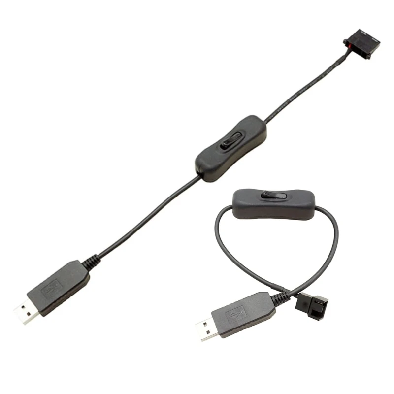 Cable USB a 4 pines PWM 5V a 12V Boost Line, adaptador de corriente para ventilador de PC, conector convertidor con interruptor de encendido y apagado - imagen 2