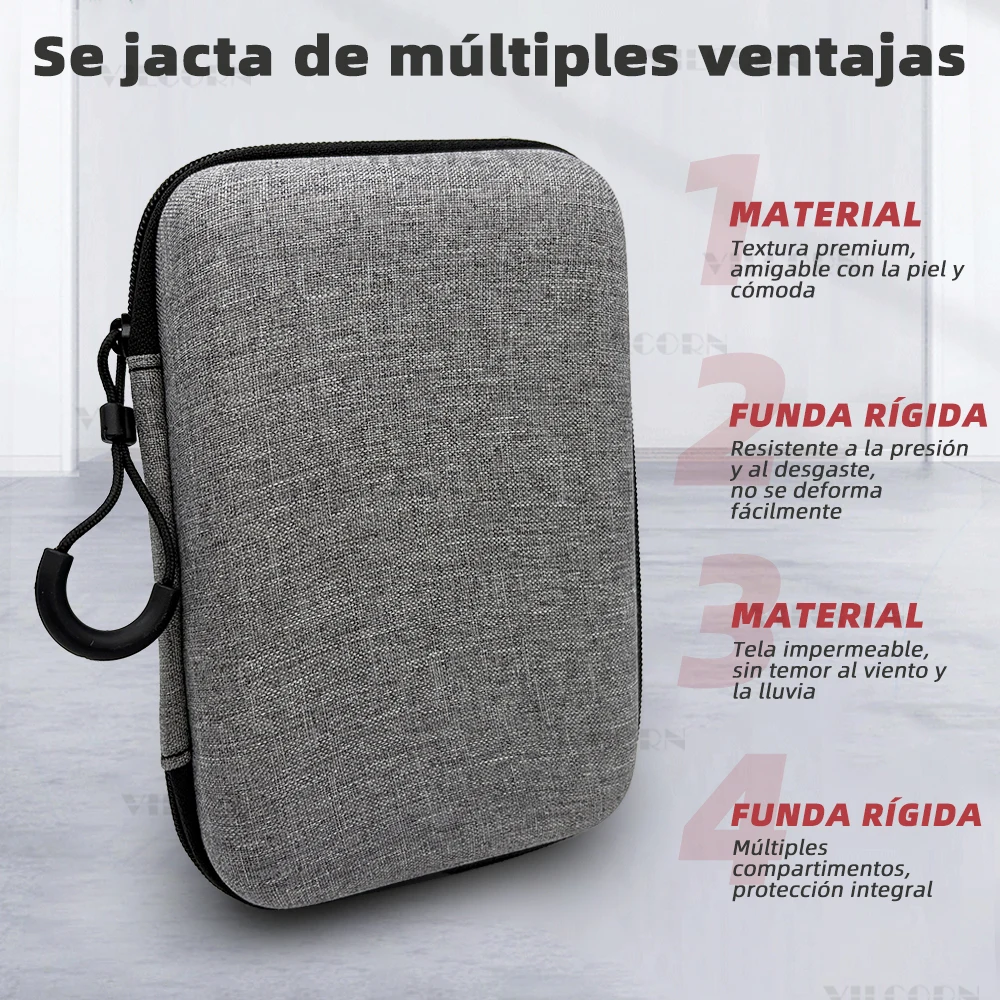 Accesorios de juego 5 en 1 para Anbernic RG35XX Bolsa portátil RG353V RG353VS para Miyoo Mini Plus RGB20S R36S, funda de transporte con 2 tapas - imagen 2