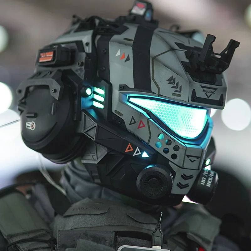 Titanfall COS Pulse 1:1 casco de Control de hierro ajustable ABS molde con tapa inyección FPS periférico exposiciones de juegos personalizar cascos