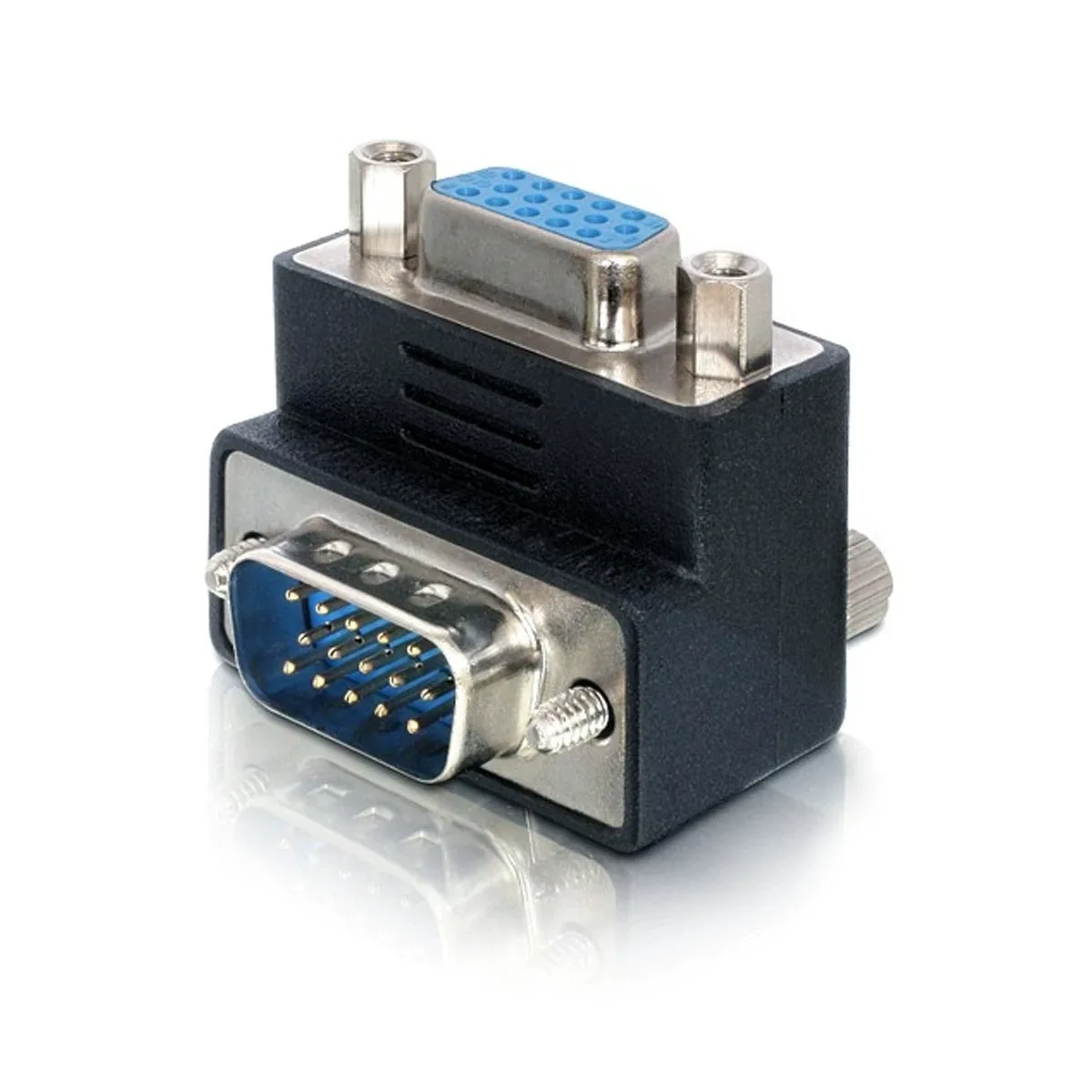 Cable VGA 3 + 6 en ángulo de 90 grados RGB HD 15 pines Cable de extensión macho a macho y hembra para PC TV Monitor de ordenador proyector 50cm - imagen 4