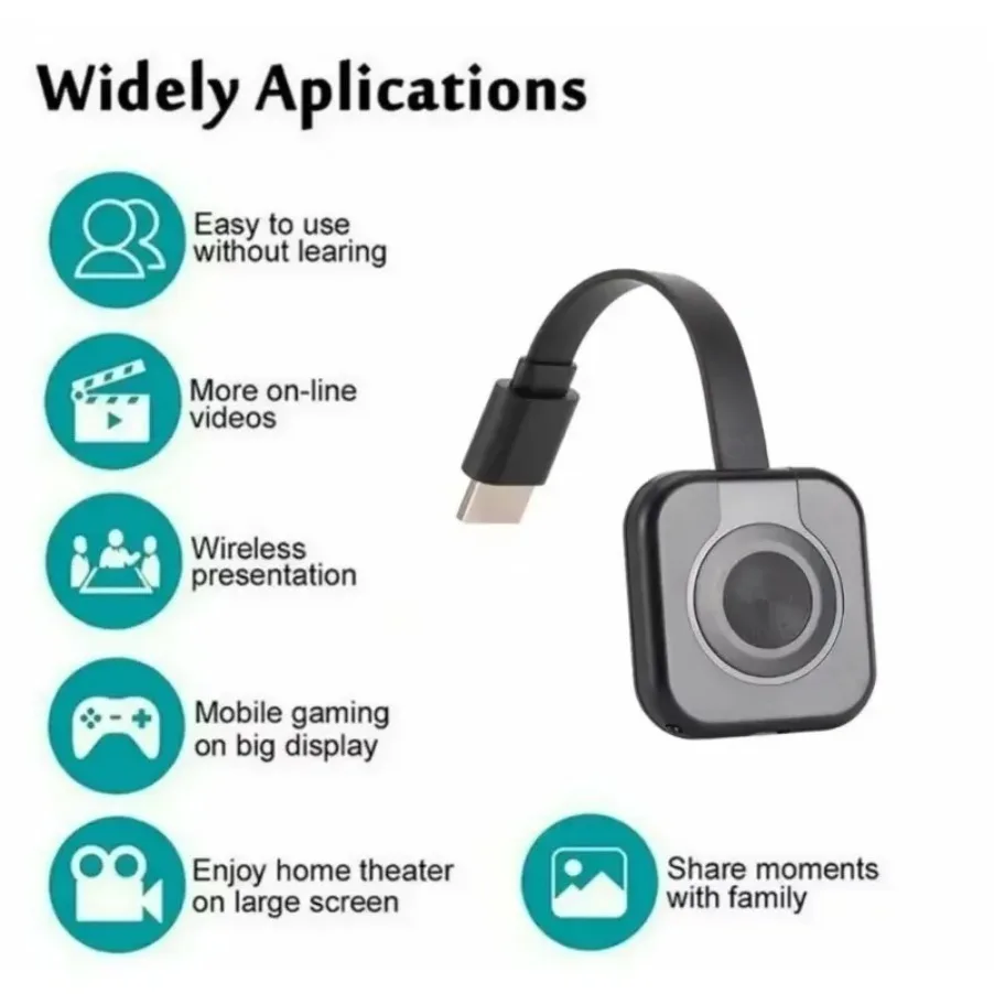Receptor Compatible con WiFi, transmisor de vídeo, proyector de teléfono, adaptador de pantalla de espejo para iOS, Android, PC, receptor de TV - imagen 4