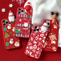 Navidad 3D Santa Claus Reno muñeco de nieve funda para POCO X6 Pro F5 M5S M4 Pro M3 M6 F6 árbol Tpu funda de teléfono