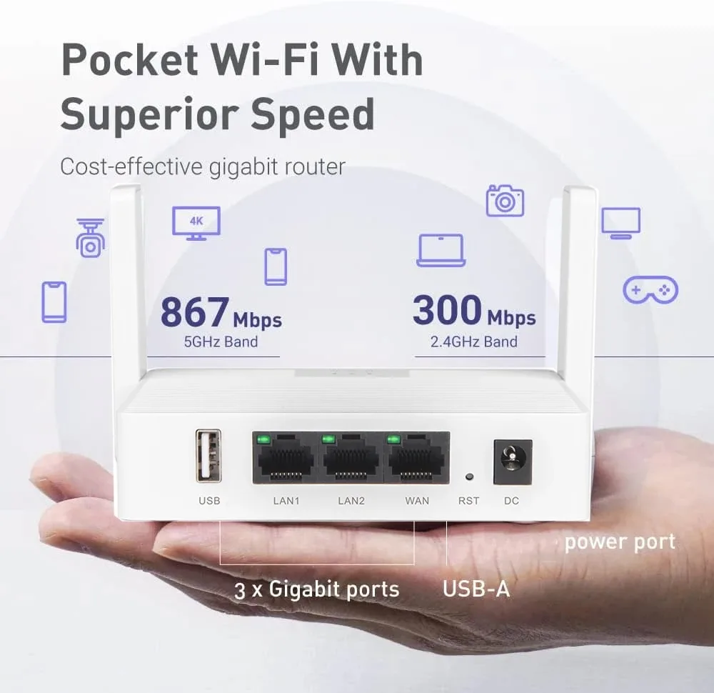 Enrutador WiFi de 1200Mbps de doble banda 2,4G/5GHz 802.11AX amplificador de señal inalámbrico WPA3 tarjeta de red Gigabit de malla fácil para el hogar y la Oficina - imagen 2