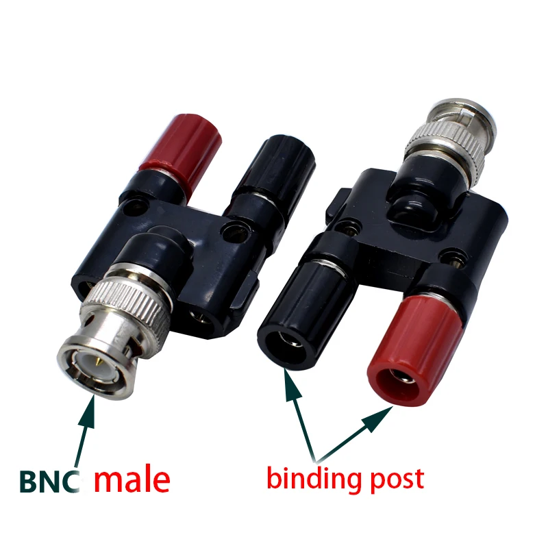 1 unidad uno en dos BNC macho hembra a 2X poste de encuadernación adaptador RF toma de plátano nuevo - imagen 4