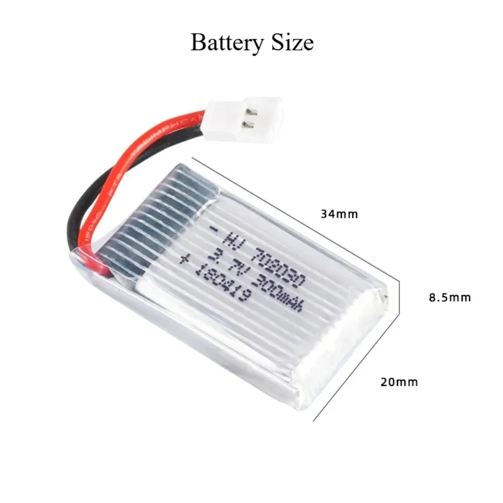 Batería Lipo de 3,7 V y 300mAh U816 F180 E55 FQ777 H107 X11C FY530 baterías de Dron de avión con control remoto cargador de batería UAV - imagen 2