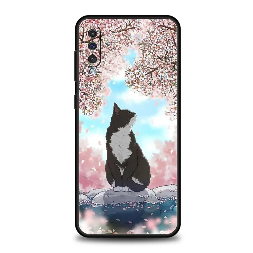 Funda de teléfono con gatos encantadores a la moda para Samsung Galaxy A52 A50 A70 A10 A30 A40 A20S A20E A02S A12 A22 A72 A32 5G A04s funda de silicona - imagen 3