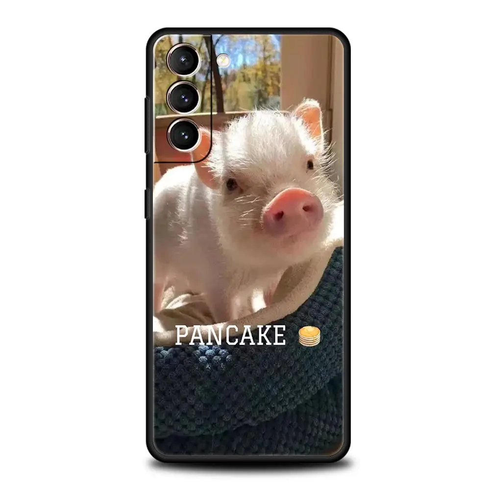 Funda de teléfono con pequeño cerdo rosa para Samsung Galaxy S24 S23 S22 S20 Ultra S21 FE 5G S10 S9 Plus S10E S8 funda de silicona suave - imagen 4