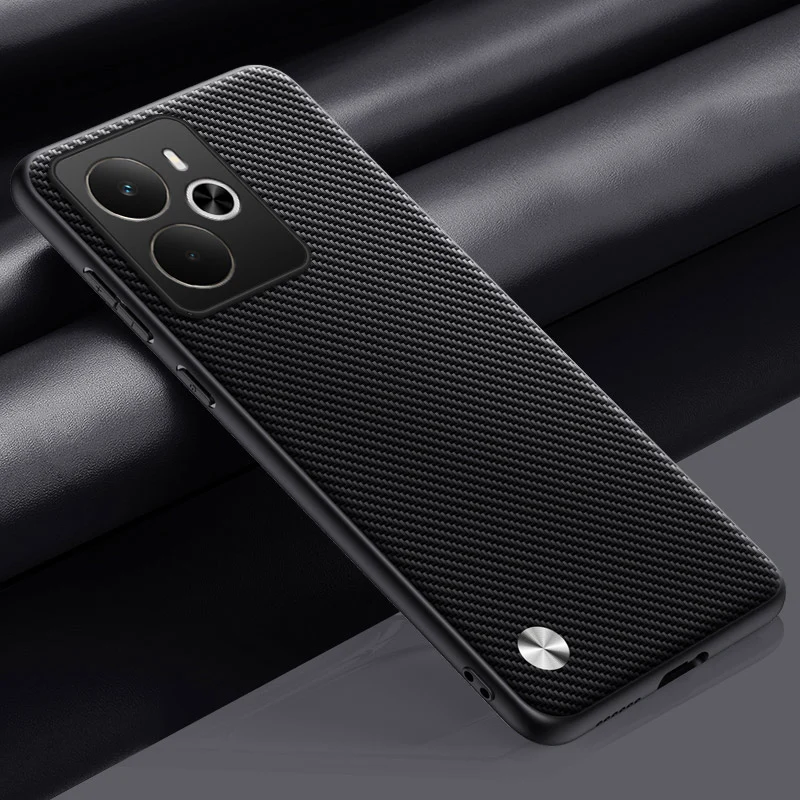 Funda de cuero para OPPO Realme 14 5G Global fibra de carbono mate protección de silicona dura a prueba de golpes cubierta de teléfono de lente completa Realme14 - imagen 3