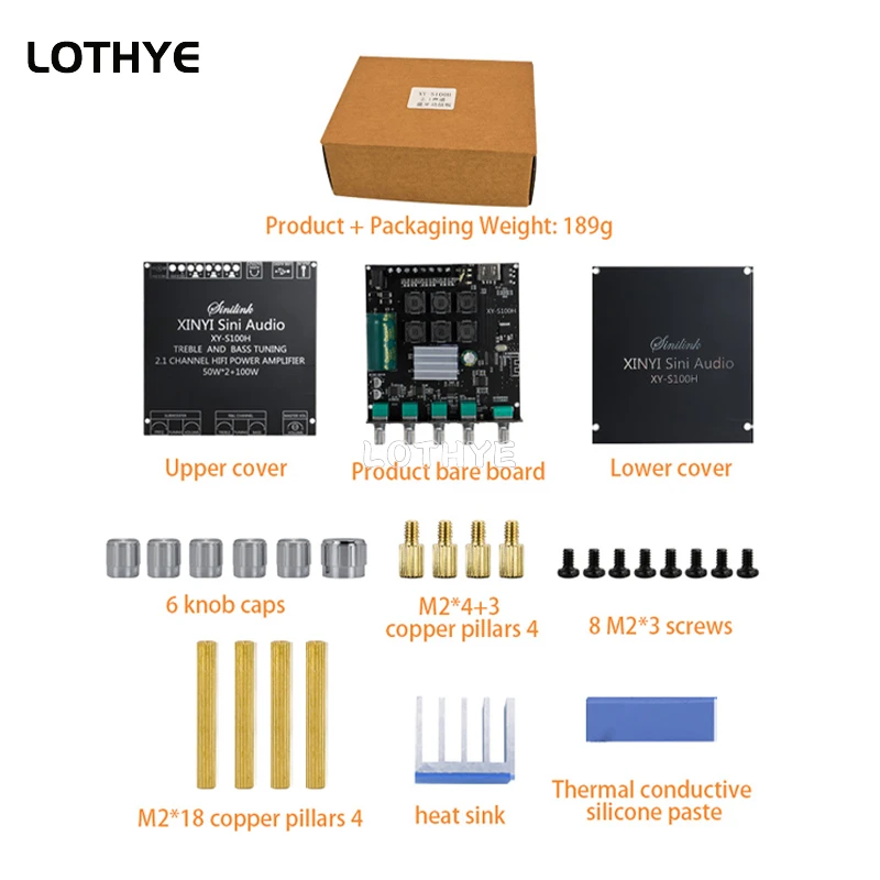 2,1 Audio Bluetooth TPA3116D2 50Wx2 + 100W Módulo amplificador de potencia de Audio Bluetooth de 2,1 canales Subwoofer de graves altos y bajos XY-S100H - imagen 5